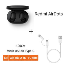 Load image into Gallery viewer, Xiaomi Redmi AirDots In Ear Bluetooth 5.0 Charging Earphone Wireless Bass Stereo Earphones With Mic Handsfree Earbuds AI Control